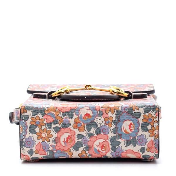 Gucci - Floral Print 1955 Horsebit Mini Crossbody Bag